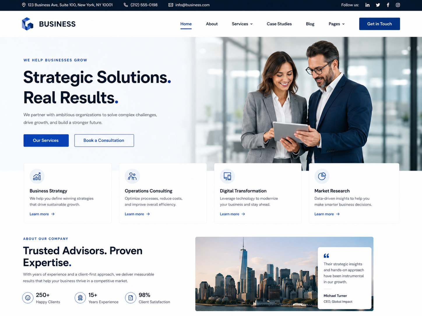 Strategic Solutions Real Results business website design